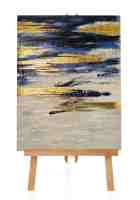 blau goldenes Acrylgemälde