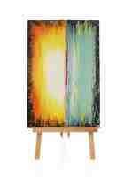 Gelb blaues Acrylgemälde